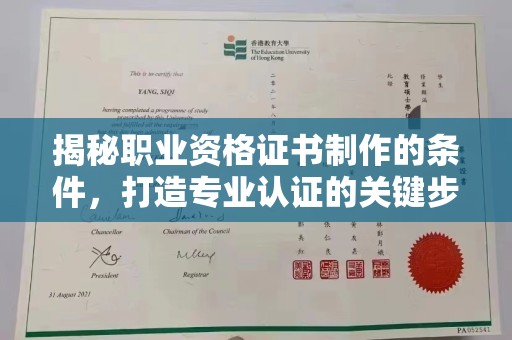 莎车揭秘职业资格证书制作的条件，打造专业认证的关键步骤