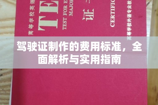 莎车驾驶证制作的费用标准，全面解析与实用指南